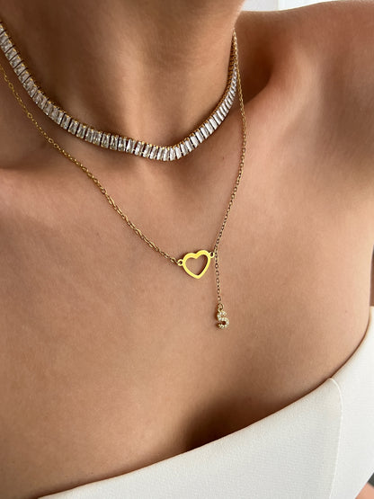 HEART LETTER NECKLACE